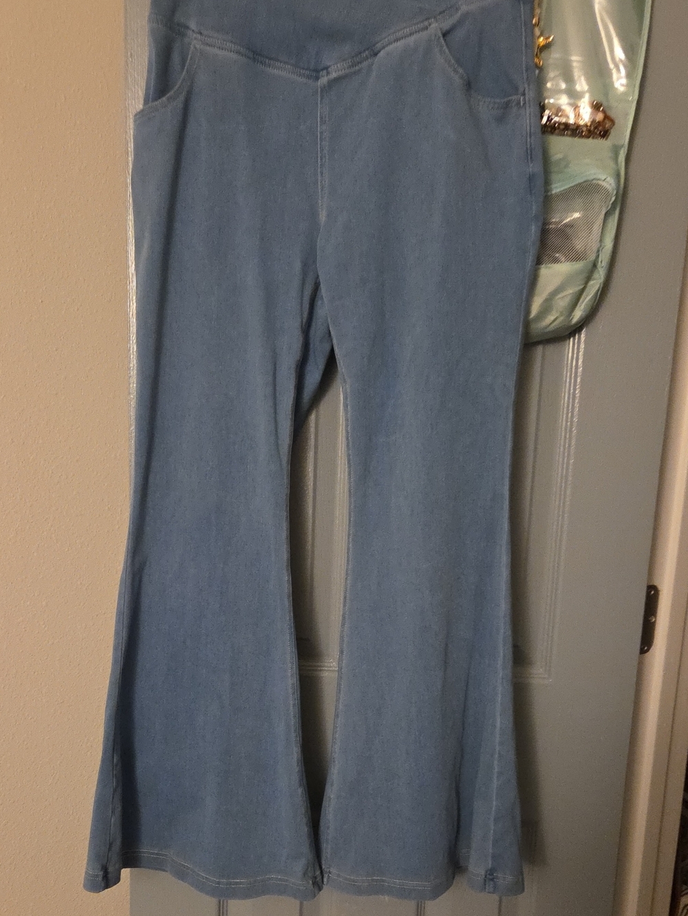 HALARA Light Blue Flare Jeans with Front Pockets